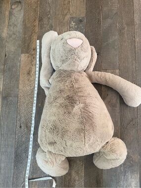 Jellycat Beige Plush Bunny with Pink Nose